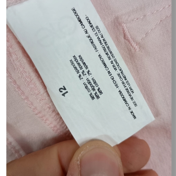 NWT JESSICA SIMPSON SIDE SLIT DENIM SHORTS IN LIGHT PINK SIZE 12 - Picture 7 of 7